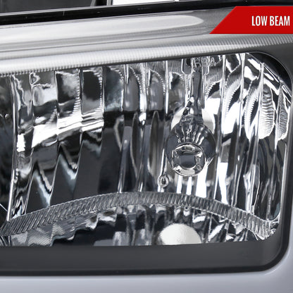 2003-2007 Chevrolet Silverado /2002-2006 Chevrolet Avalanche LED Bar Factory Style Headlights (Matte Black Housing/Clear lens)
