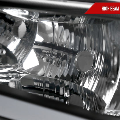 2003-2007 Chevrolet Silverado /2002-2006 Chevrolet Avalanche LED Bar Factory Style Headlights (Matte Black Housing/Clear lens)