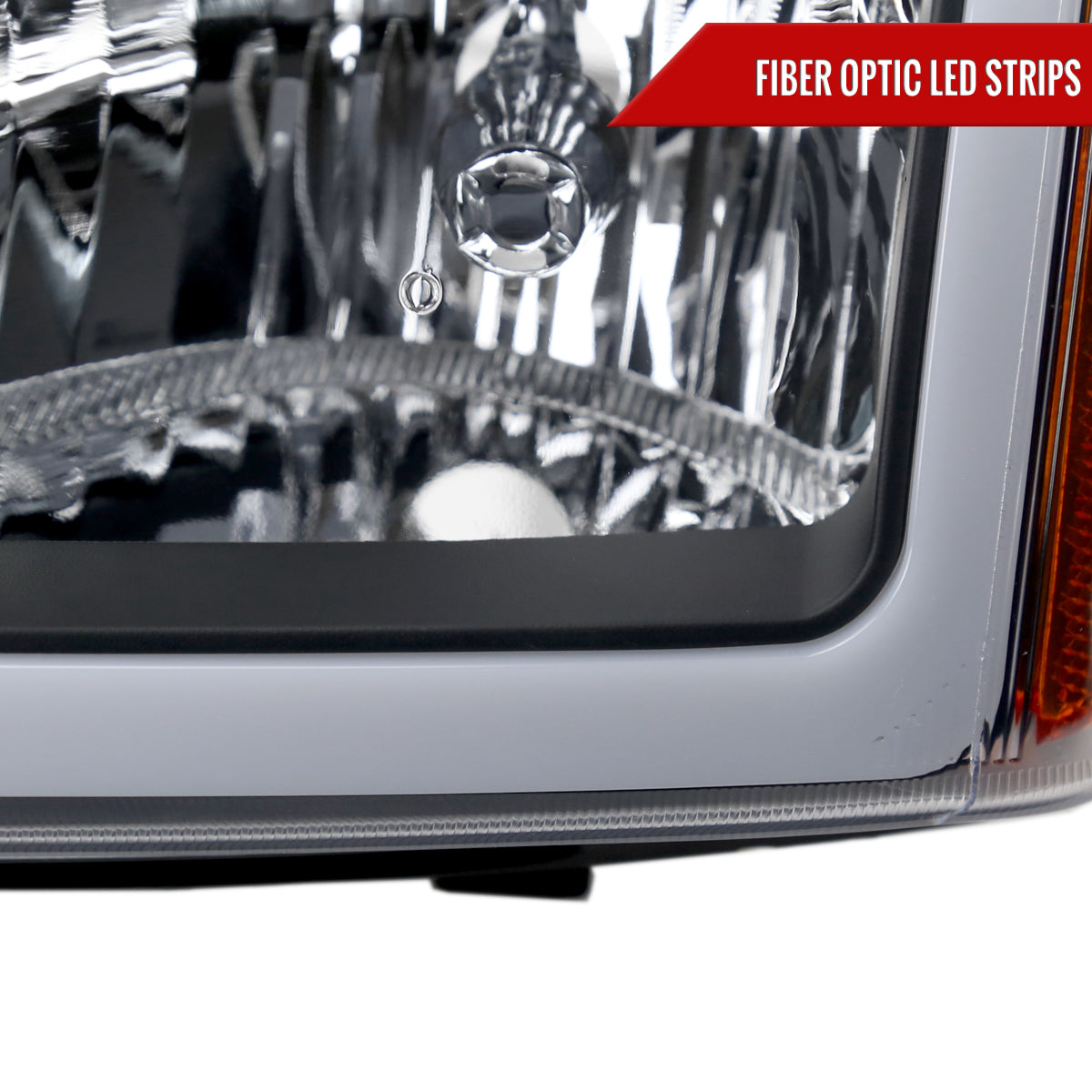 2003-2007 Chevrolet Silverado /2002-2006 Chevrolet Avalanche LED Bar Factory Style Headlights (Matte Black Housing/Clear lens)