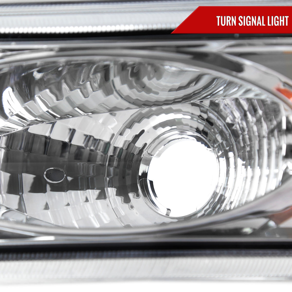1999-2002 Chevrolet Silverado/ 2000-2006 Tahoe/Suburban Factory Style Headlights w/ Bumper Light Assembly (Chrome Housing/Clear Lens)
