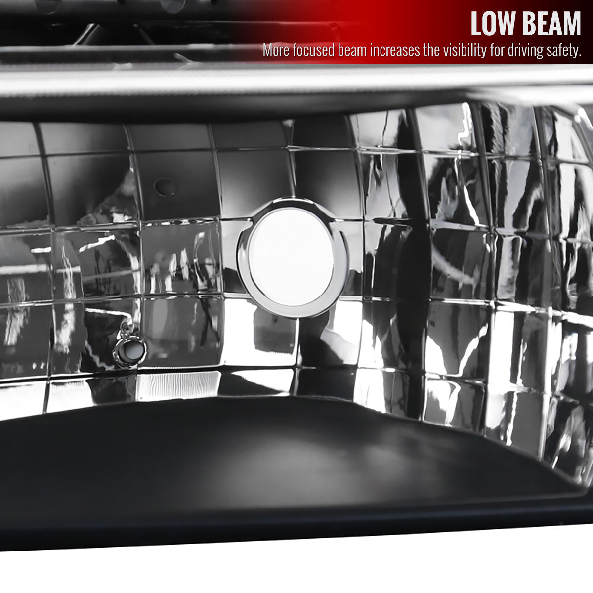 1999-2002 Chevrolet Silverado/ 2000-2006 Suburban/Tahoe Factory Style Headlights with LED Bumper Corner Signal Lights (Matte Black Housing/Clear Lens)