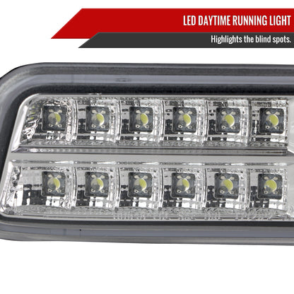 1999-2006 GMC Sierra/ 2000-2006 Yukon/Yukon XL Dual Halo Projector Headlights with LED Sequential Turn Signal Bumper Lights (Chrome Housing/Clear Lens)