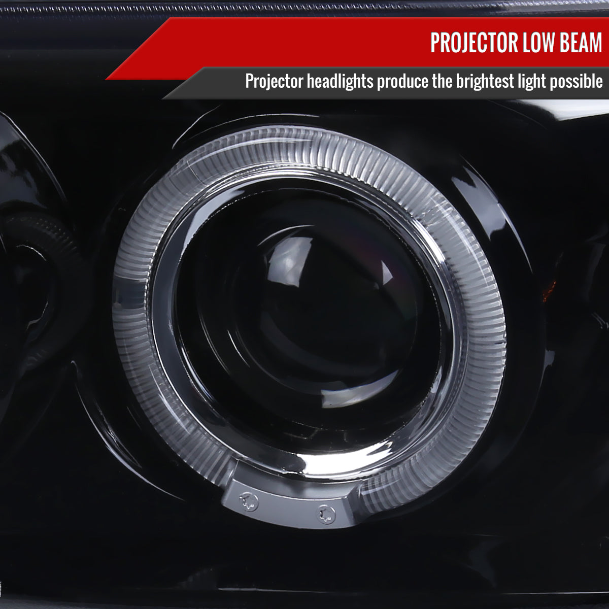 1999-2006 GMC Sierra/Yukon XL/SLT Dual Halo Projector Headlights & Bumper Lights (Glossy Black Housing/Smoked Lens)