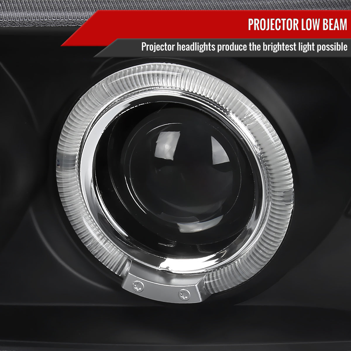 1999-2006 GMC Sierra/Yukon XL/SLT Dual Halo Projector Headlights & Bumper Lights (Matte Black Housing/Clear Lens)