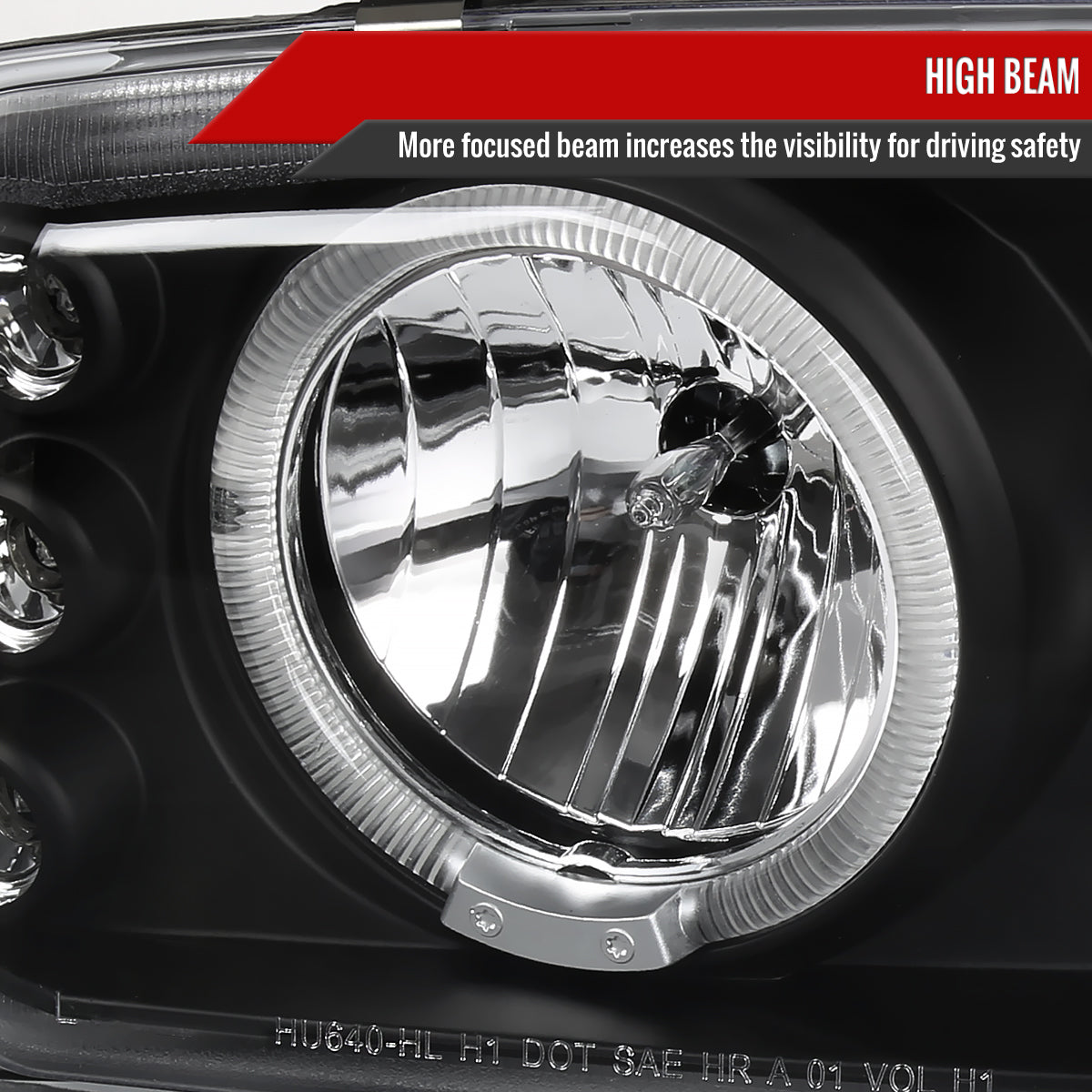 1999-2006 GMC Sierra/Yukon XL/SLT Dual Halo Projector Headlights & Bumper Lights (Matte Black Housing/Clear Lens)
