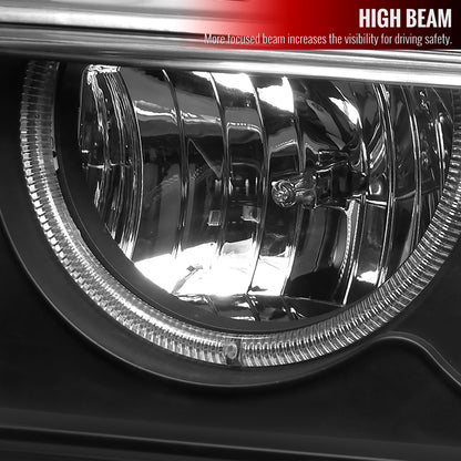 1998-2004 Chevrolet S10 Blazer Dual Halo Projector Headlights w/ Bumper Lights (Matte Black Housing/Clear Lens)