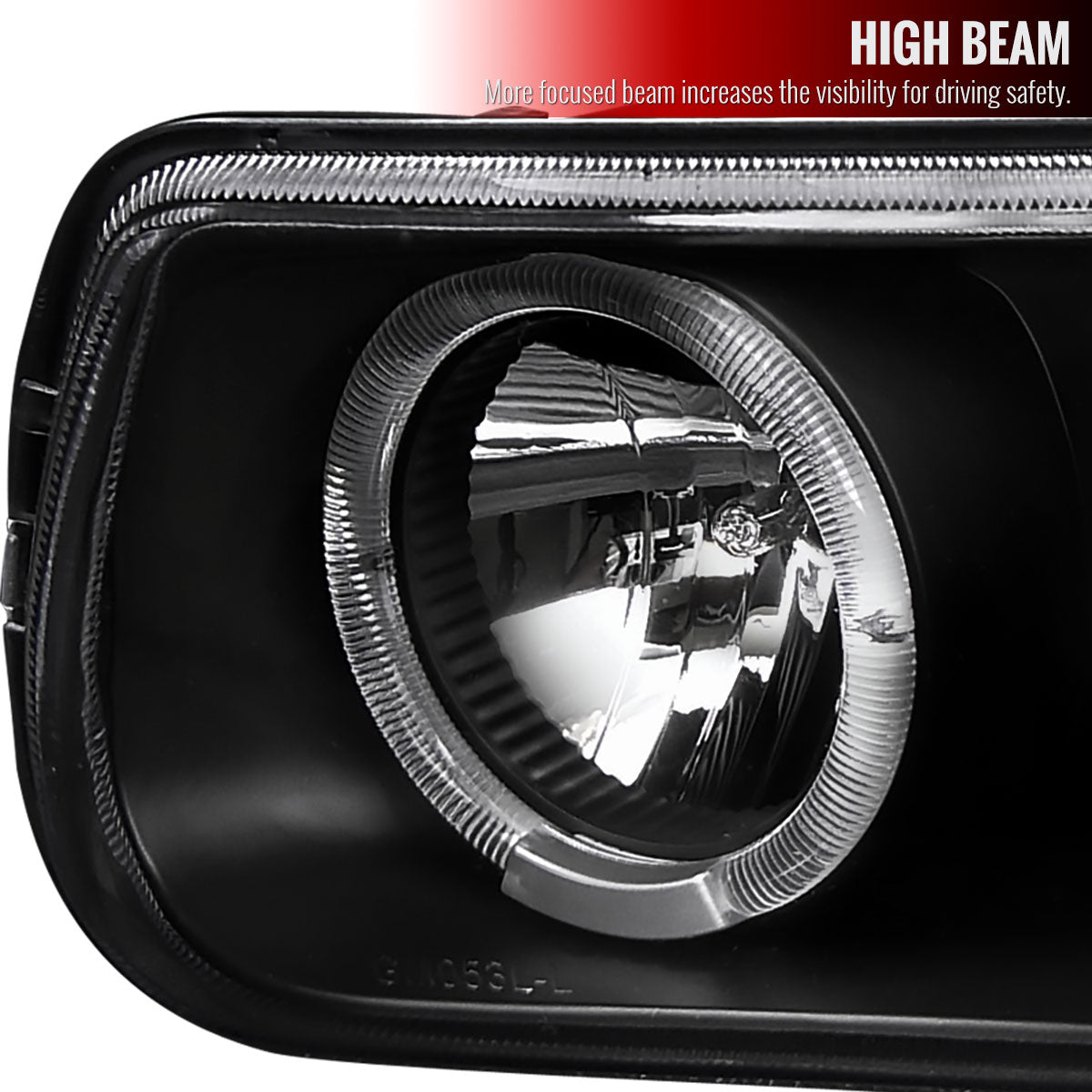 1999-2002 Chevrolet Silverado/ 2000-2006 Chevrolet Tahoe/Suburban Dual Halo Projector Headlights with LED Sequential Turn Signal Bumper Lights (Matte Black Housing/Clear Lens)