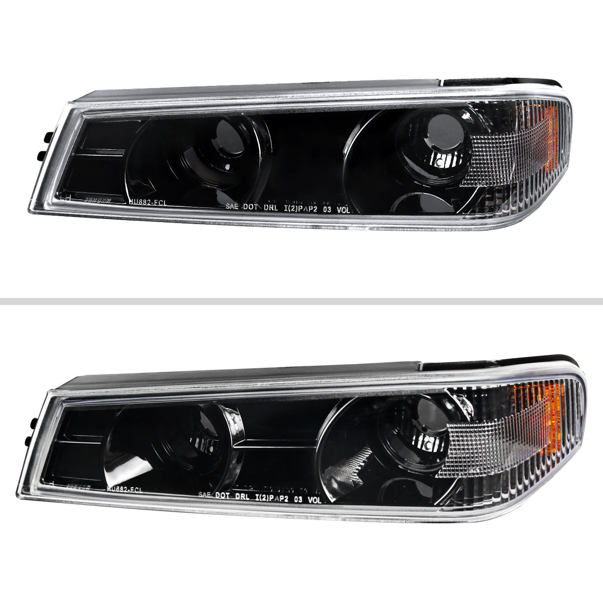 2004-2012 Chevrolet Colorado GMC Canyon Corner Lights (Jet Black Housing/Clear Lens)