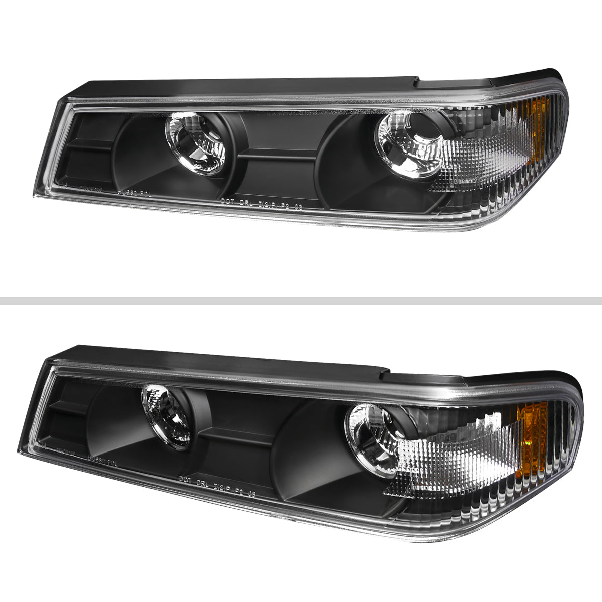 2004-2012 Chevrolet Colorado GMC Canyon Corner Lights (Matte Black Housing/Clear Lens)