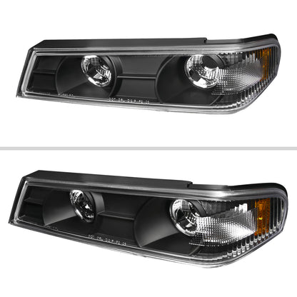 2004-2012 Chevrolet Colorado GMC Canyon Corner Lights (Matte Black Housing/Clear Lens)