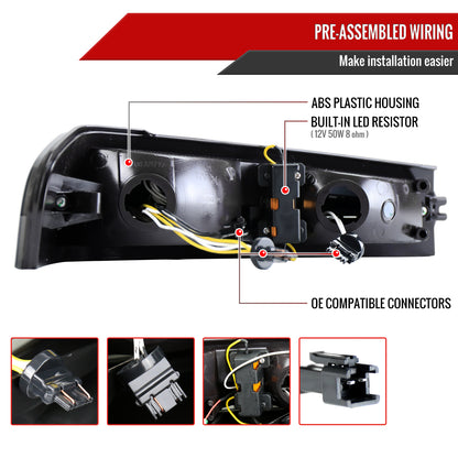 2004-2012 Chevrolet Colorado/GMC Canyon Full LED Bumper Corner Signal Lights (Matte Black Housing/Clear Lens)