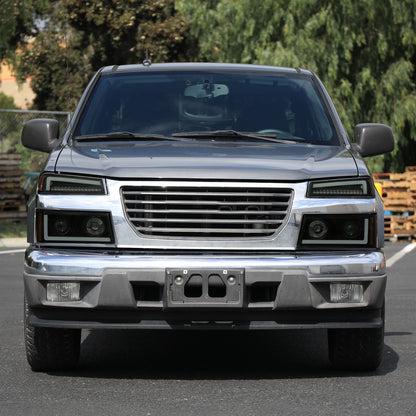 2004-2012 Chevrolet Colorado/GMC Canyon Full LED Bumper Corner Signal Lights (Matte Black Housing/Smoked Lens)