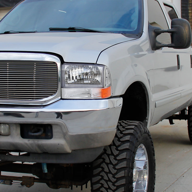 1999-2004 Ford F-250/F-350/F-450/F-550/Excursion Corner Lights (Chrome Housing/Clear Lens)