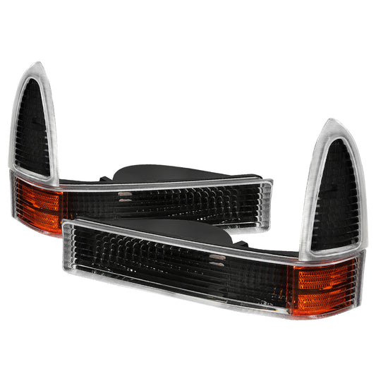 1999-2004 Ford F-250/F-350/F-450/F-550/Excursion Corner Lights (Matte Black Housing/Clear Lens)