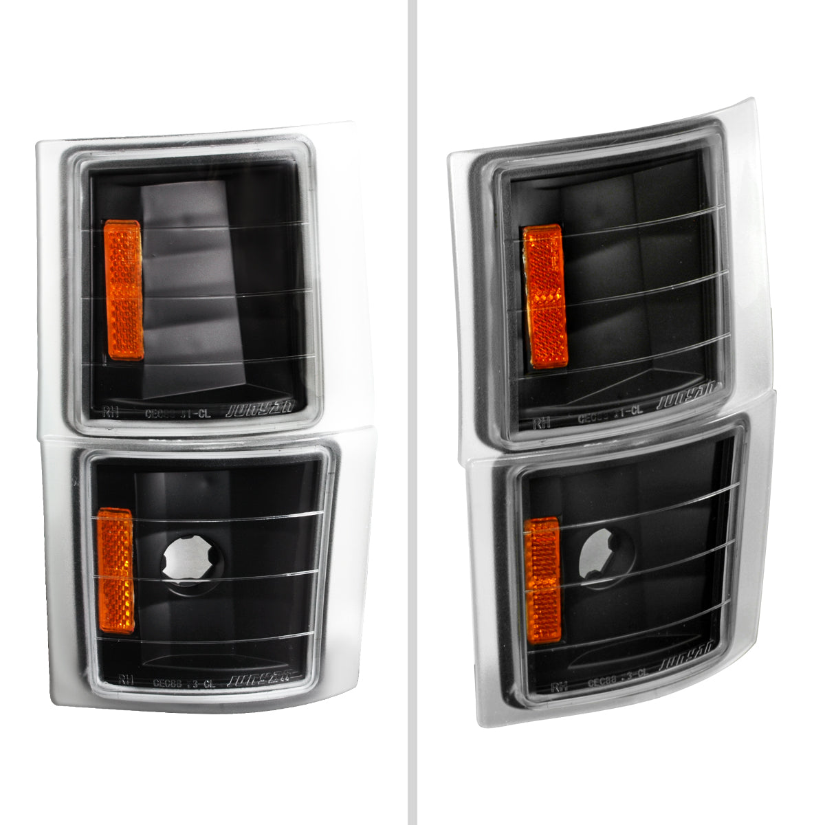 1994-1998 Chevrolet C/K Silverado/Tahoe Corner Lights (Matte Black Housing/Clear Lens)