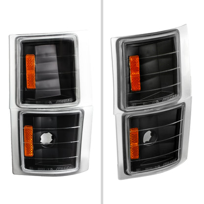 1994-1998 Chevrolet C/K Silverado/Tahoe Corner Lights (Matte Black Housing/Clear Lens)