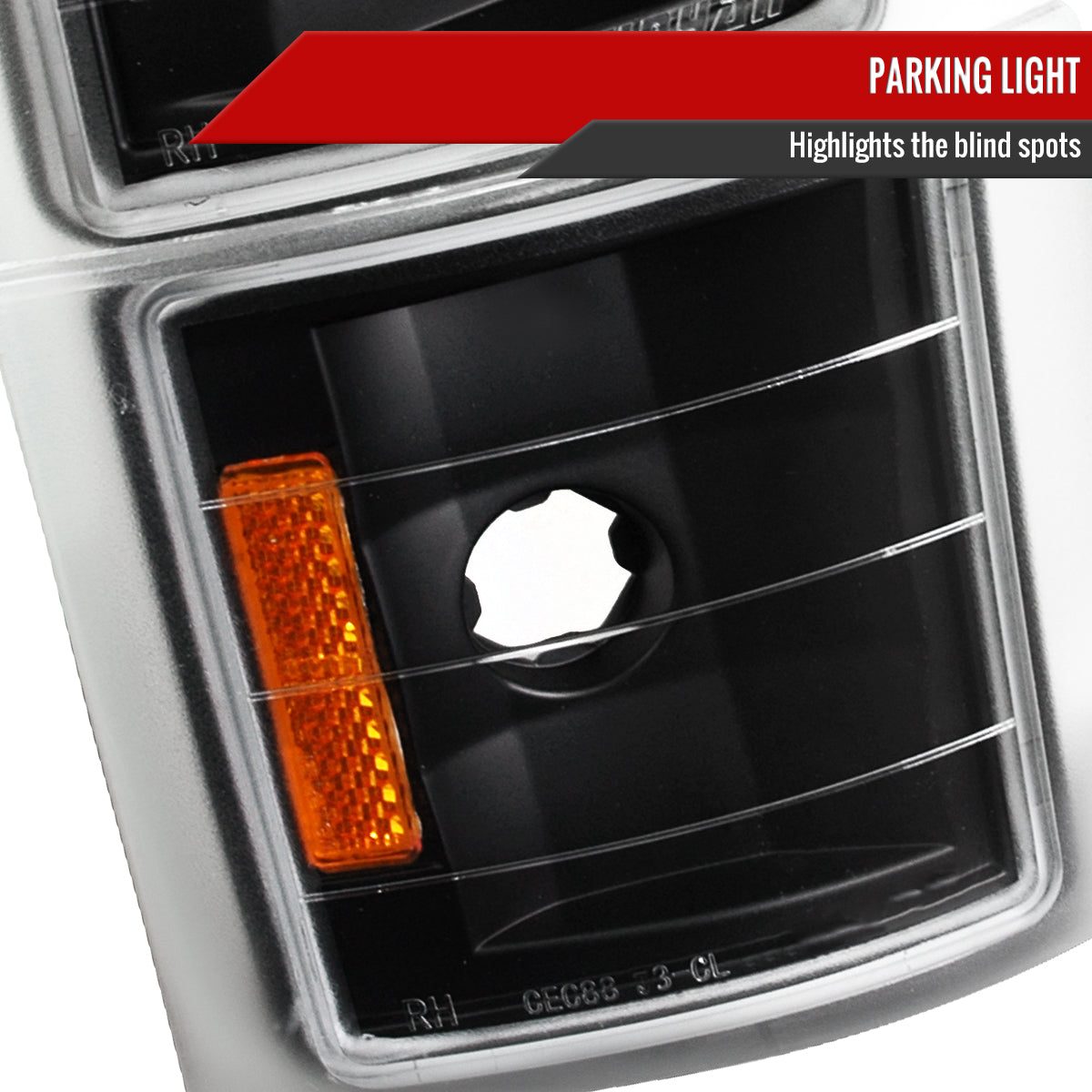 1994-1998 Chevrolet C/K Silverado/Tahoe Corner Lights (Matte Black Housing/Clear Lens)