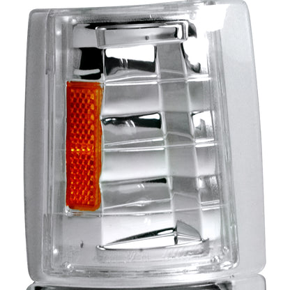 1994-1998 GMC C10 Sierra/Yukon/Suburban Corner Lights w/ Amber Reflectors (Chrome Housing/Clear Lens)