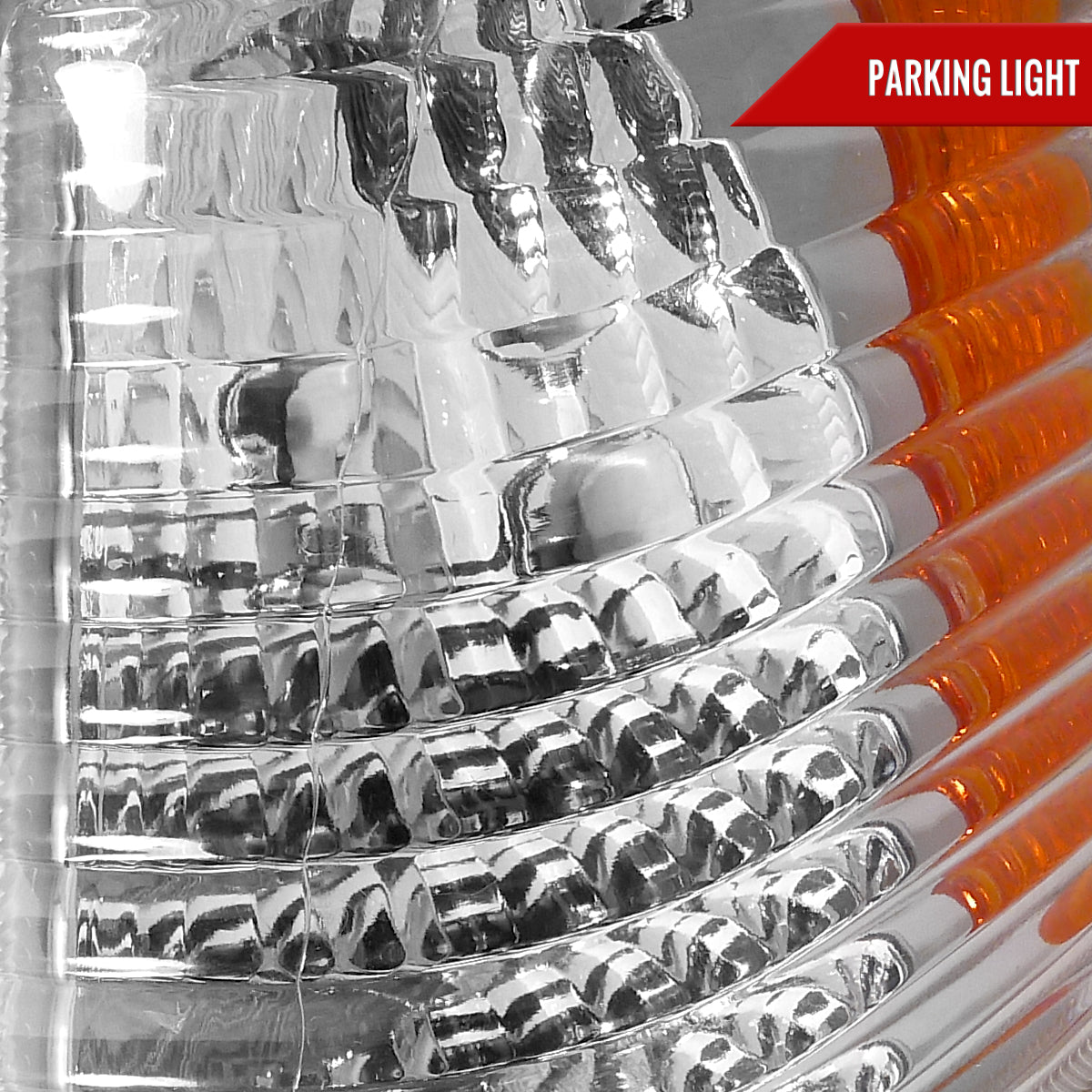1993-1998 Jeep Grand Cherokee Corner Lights w/ Amber Reflectors (Chrome Housing/Clear Lens)