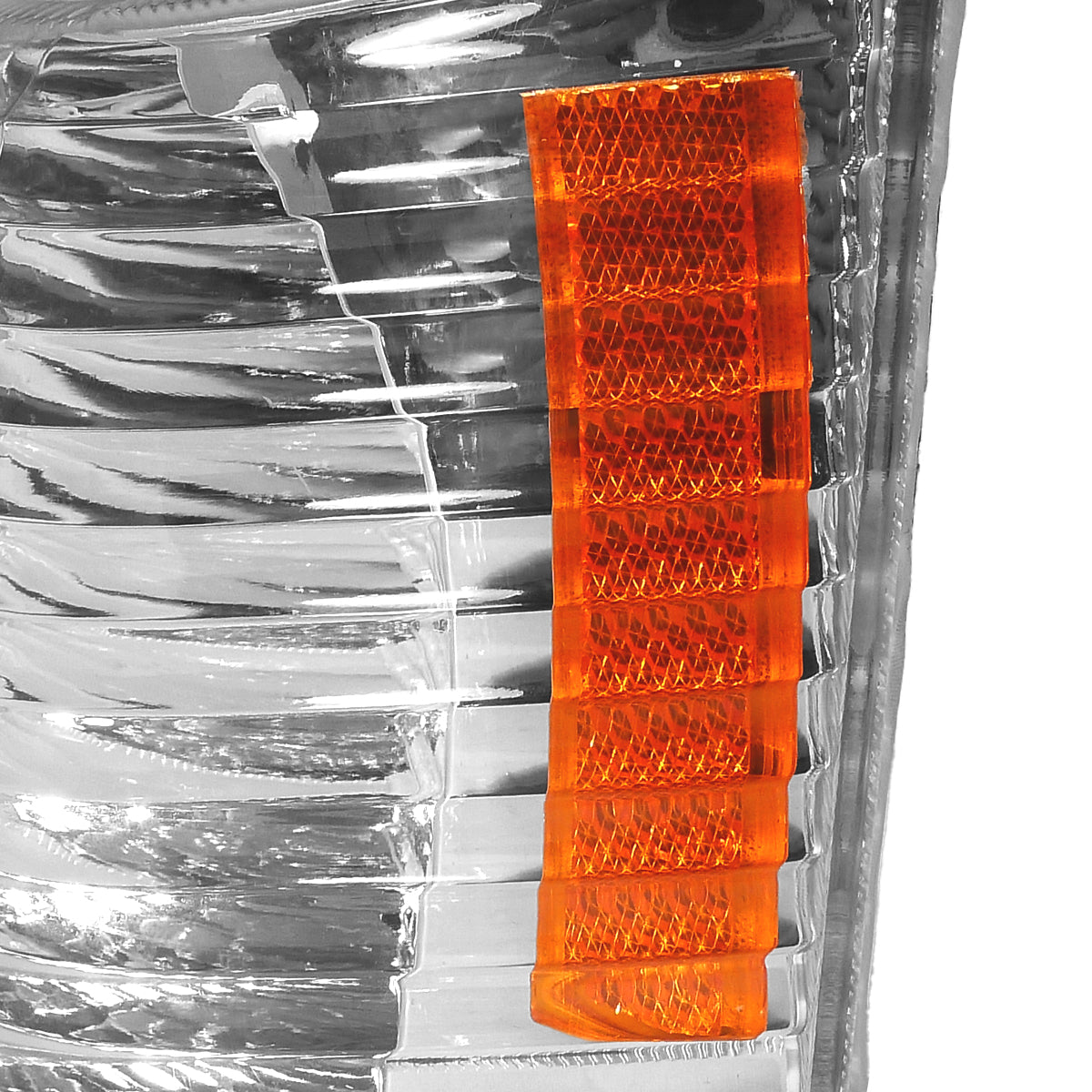 1993-1998 Jeep Grand Cherokee Corner Lights w/ Amber Reflectors (Chrome Housing/Clear Lens)