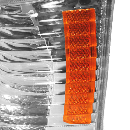 1993-1998 Jeep Grand Cherokee Corner Lights w/ Amber Reflectors (Chrome Housing/Clear Lens)