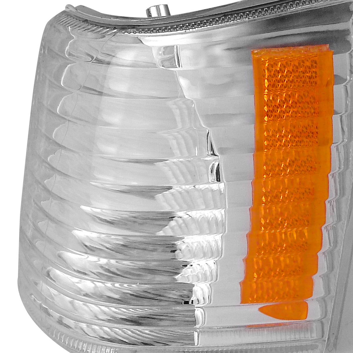 1993-1998 Jeep Grand Cherokee Corner Lights w/ Amber Reflectors (Chrome Housing/Clear Lens)