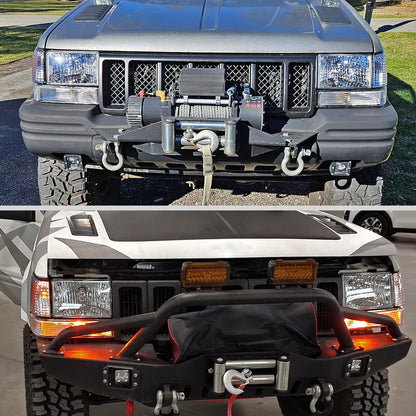 1993-1998 Jeep Grand Cherokee Corner Lights w/ Amber Reflectors (Chrome Housing/Clear Lens)