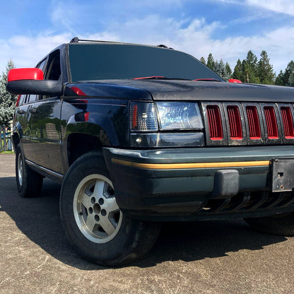 1993-1998 Jeep Grand Cherokee Corner Lights w/ Amber Reflectors (Matte Black Housing/Clear Lens)