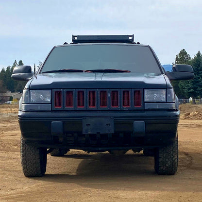 1993-1998 Jeep Grand Cherokee Corner Lights w/ Amber Reflectors (Matte Black Housing/Clear Lens)