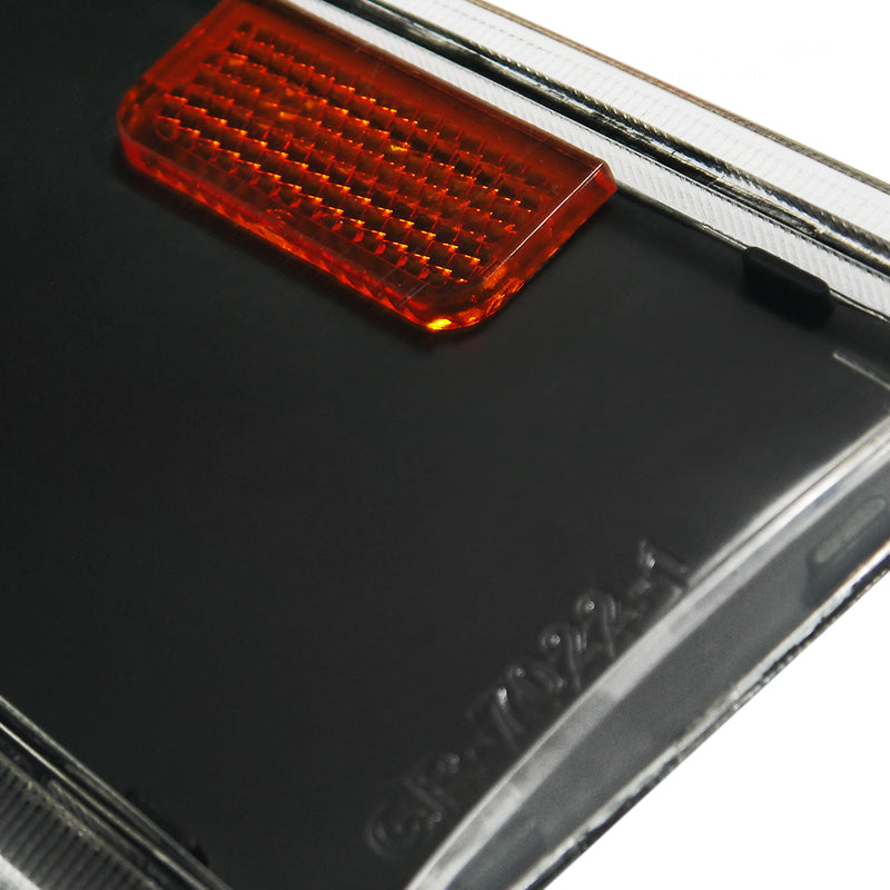 1988-1993 GMC Sierra/Yukon Chevrolet Silverado Corner Lights w/ Amber Reflectors (Matte Black Housing/Clear Lens)