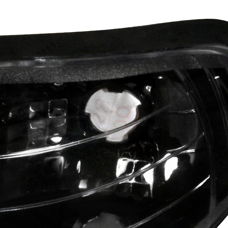 1994-1998 Ford Mustang Corner Parking Turn Signal Lights w/ Amber Reflector (Matte Black Housing/Clear Lens)