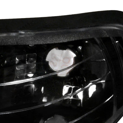 1994-1998 Ford Mustang Corner Parking Turn Signal Lights w/ Amber Reflector (Matte Black Housing/Clear Lens)