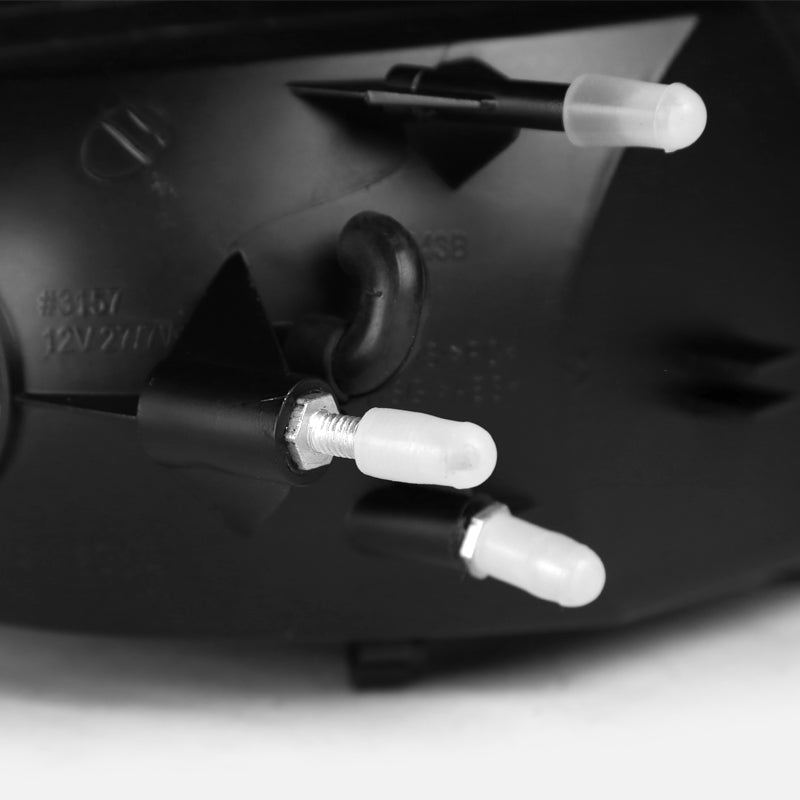 1994-1998 Ford Mustang Corner Parking Turn Signal Lights w/ Amber Reflector (Matte Black Housing/Clear Lens)