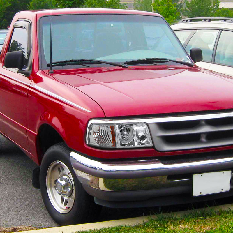 1993-1997 Ford Ranger Factory Style Corner Parking Turn Signal Lights (Chrome Housing/Clear Lens)