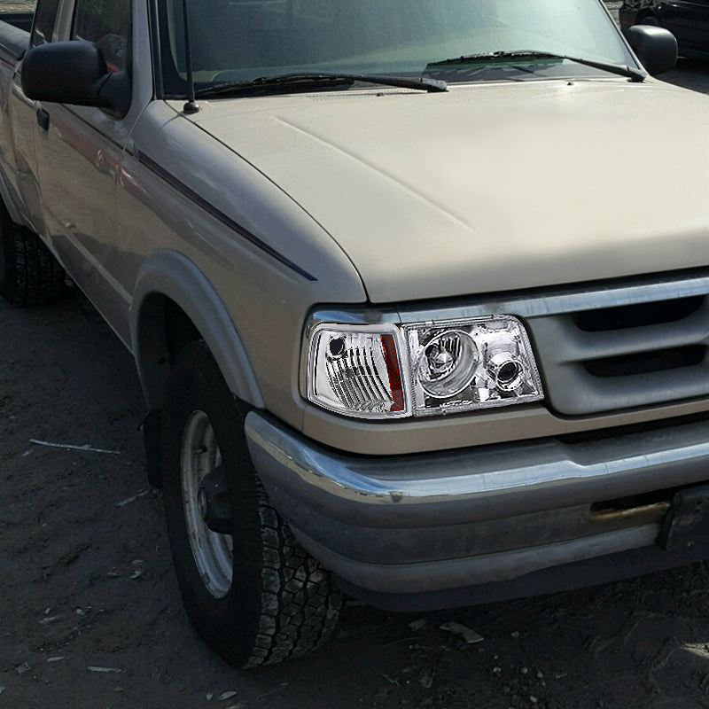 1993-1997 Ford Ranger Factory Style Corner Parking Turn Signal Lights (Chrome Housing/Clear Lens)