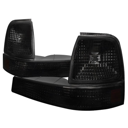 1998-2000 Ford Ranger Corner Parking Turn Signal Lights (Chrome Housing/Smoked Lens)