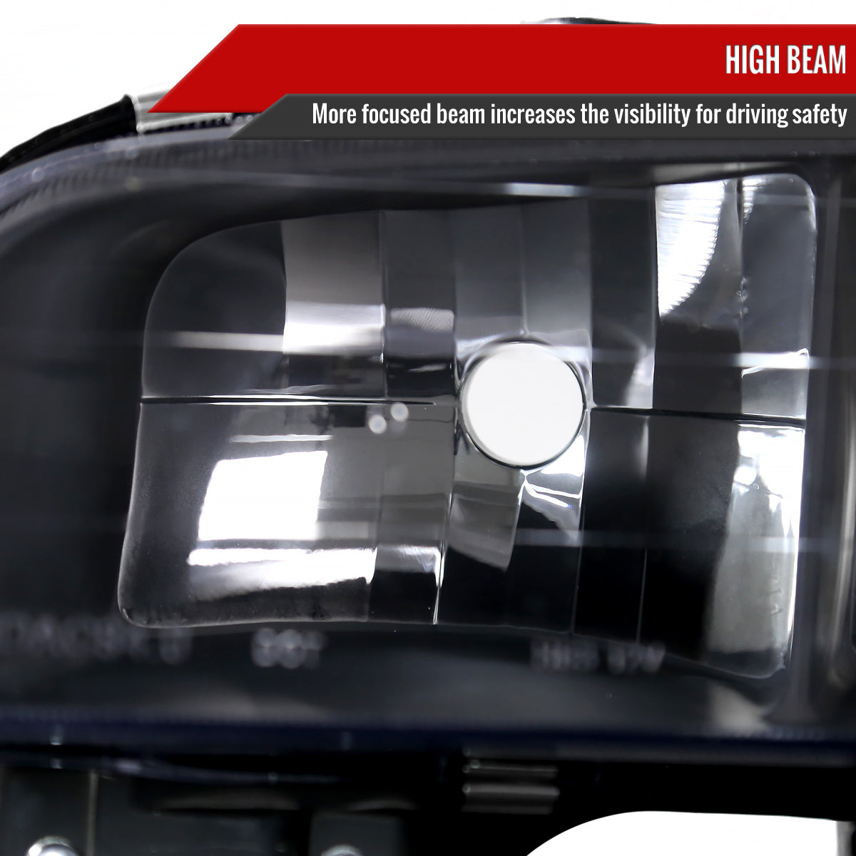 1994-1997 Honda Accord Factory Style Headlights & Amber Corner Lights (Matte Black Housing/Clear Lens)