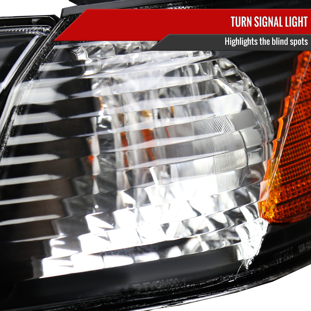 2000-2001 Toyota Camry Factory Style Headlights w/ Amber Reflectors (Matte Black Housing/Clear Lens)