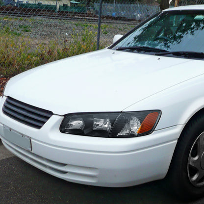 2000-2001 Toyota Camry Factory Style Headlights w/ Amber Reflectors (Matte Black Housing/Clear Lens)