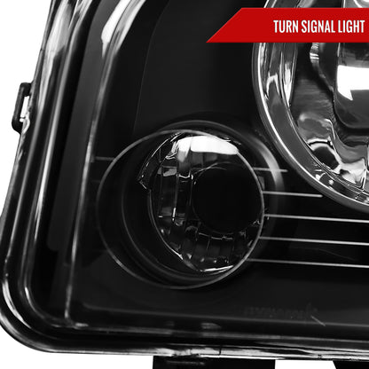 2006-2010 Dodge Charger Factory Style Headlights w/ Corner Lights (Matte Black Housing/Clear Lens)