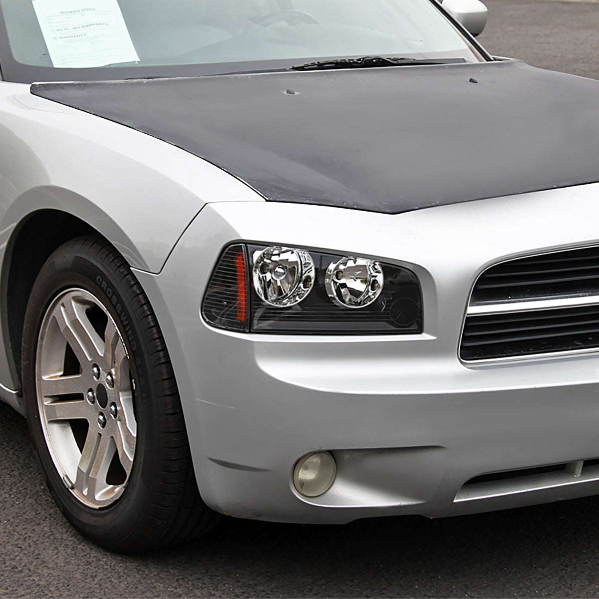 2006-2010 Dodge Charger Factory Style Headlights w/ Corner Lights (Matte Black Housing/Clear Lens)