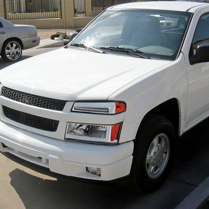 2004-2012 Chevrolet Colorado GMC Canyon/2006-2008 ISUZU I-Series Sequential Turn Signal Factory Style Headlights with LED Bar (Chrome Housing/Clear Lens)