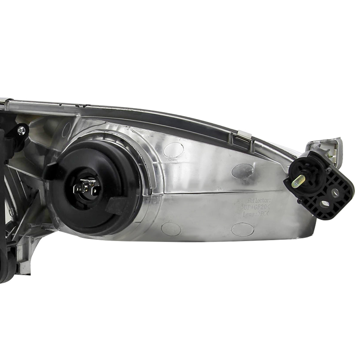 1998-2000 Toyota Corolla Factory Style Crystal Headlights w/ Corner Lights & Bulbs (Matte Black Housing/Clear Lens)