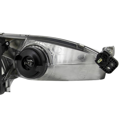 1998-2000 Toyota Corolla Factory Style Crystal Headlights w/ Corner Lights & Bulbs (Matte Black Housing/Clear Lens)