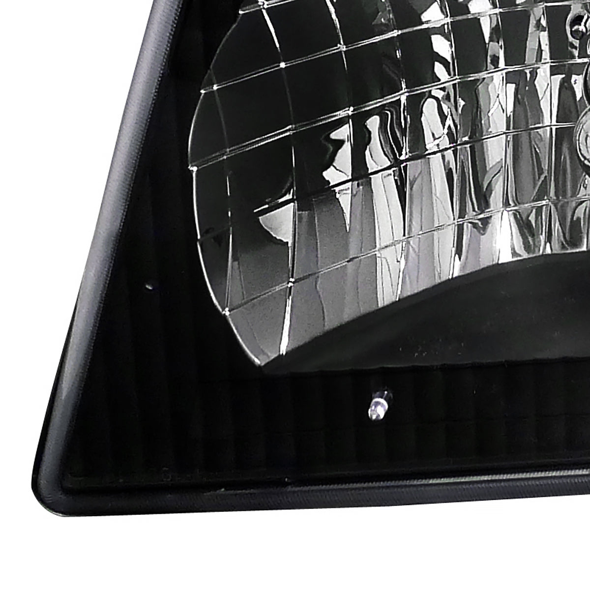 1992-2006 Ford Econoline E-Series Factory Style Headlights and Turn Signal Corner Lights (Matte Black Housing/Clear Lens)