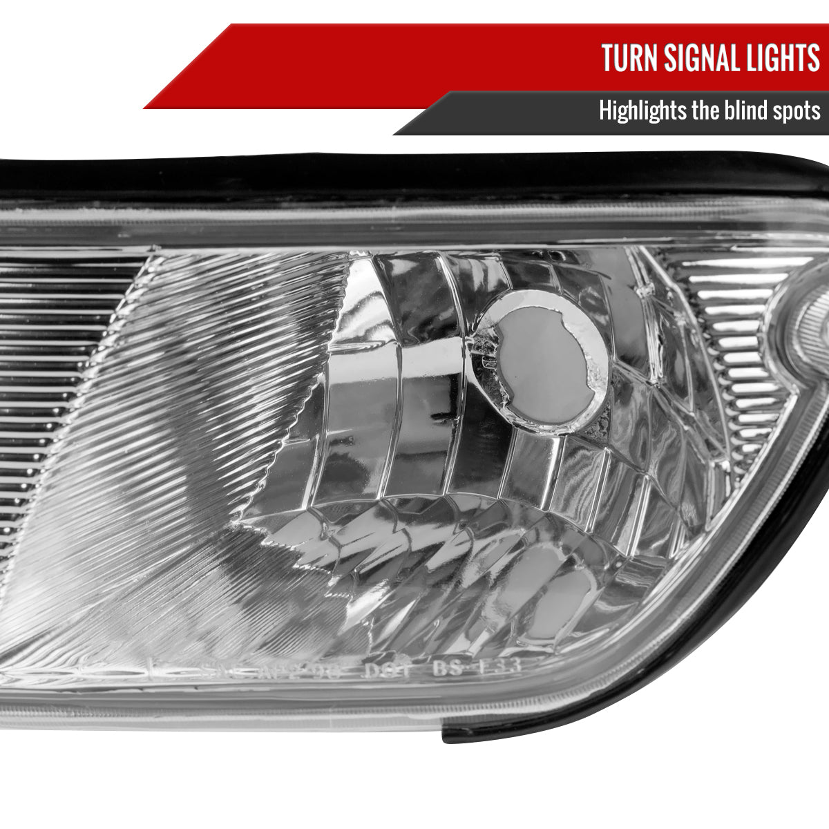 1998-2002 Mercury Grand Marquis Factory Style Crystal Headlights w/ Corner Signal Lights (Chrome Housing/Clear Lens)