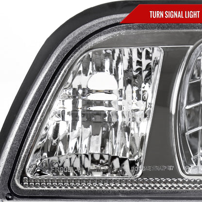 1987-1993 Ford Mustang Crystal Headlights (Chrome Housing/Clear Lens)