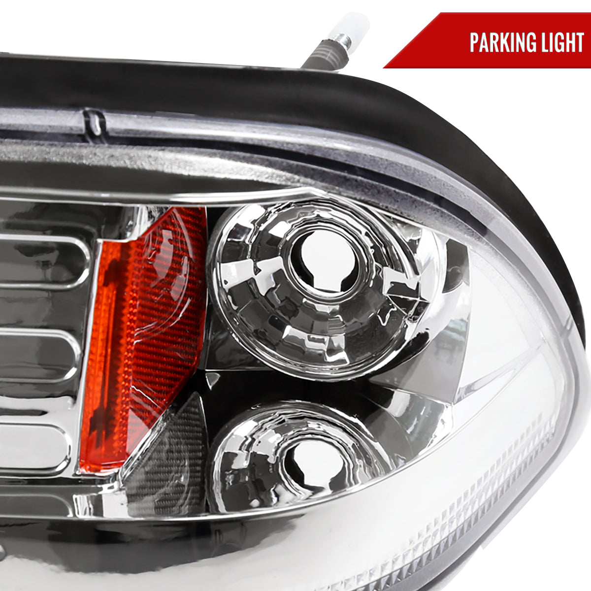 1987-1993 Ford Mustang Crystal Headlights (Chrome Housing/Clear Lens)