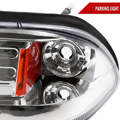 1987-1993 Ford Mustang Crystal Headlights (Chrome Housing/Clear Lens)