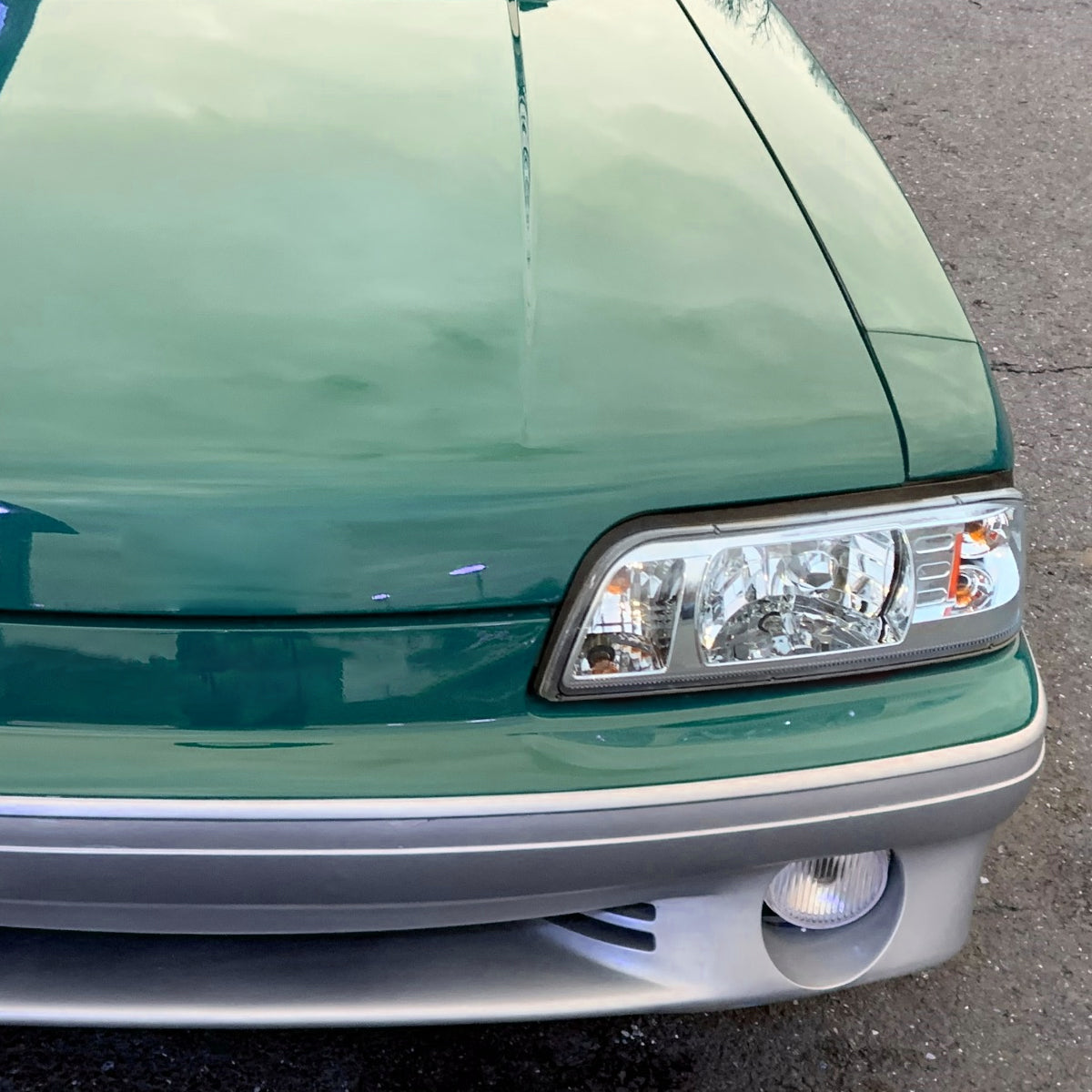 1987-1993 Ford Mustang Crystal Headlights (Chrome Housing/Clear Lens)
